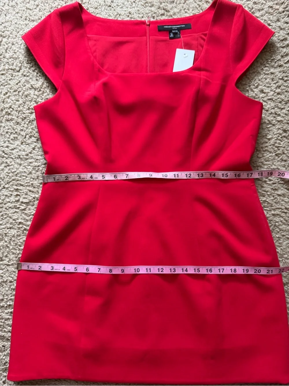 French Connection Azra Red Minidress 12 Cocktail Party Cap Sleeve Twill NWT
